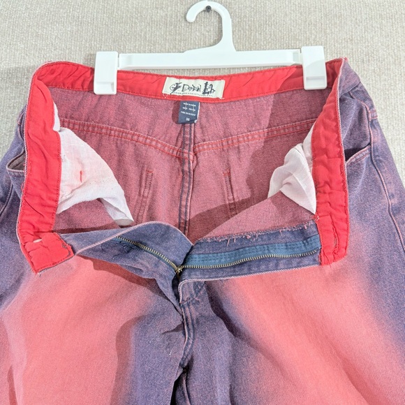 GodBody Denim Red Jean Shorts Men 36x18 Relaxed Wide Leg Baggy Hip Hop Y2K Wide - Picture 8 of 8